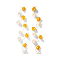LED F&eacute;nyf&uuml;z&eacute;r vir&aacute;gokkal, s&aacute;rga-feh&eacute;r sz&iacute;nekben, 140 cm