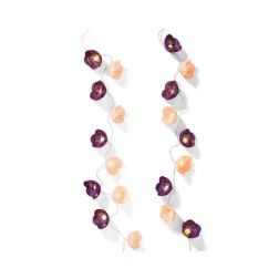 LED F&eacute;nyf&uuml;z&eacute;r vir&aacute;gokkal, r&oacute;zsasz&iacute;n-lila sz&iacute;nben, 140 cm
