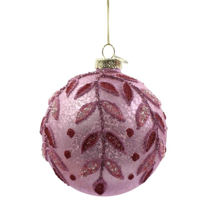 Leafdots rózsaszín üveggömbdísz
