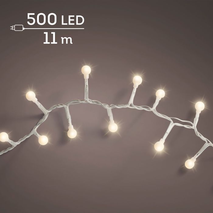 Lumineo Cherry LED fényfüzér melegfehér fénnyel 500 LED 11 m átlátszó kábellel