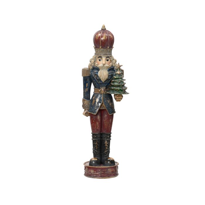 Matt antracit műgyanta diótörő figura, hossz: 15 cm; szélesség: 18 cm; magasság: 60 cm
