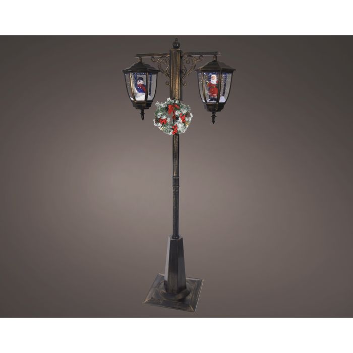 LED-es hóeséses lámpaoszlop, antik sárgaréz hatású, 188 cm