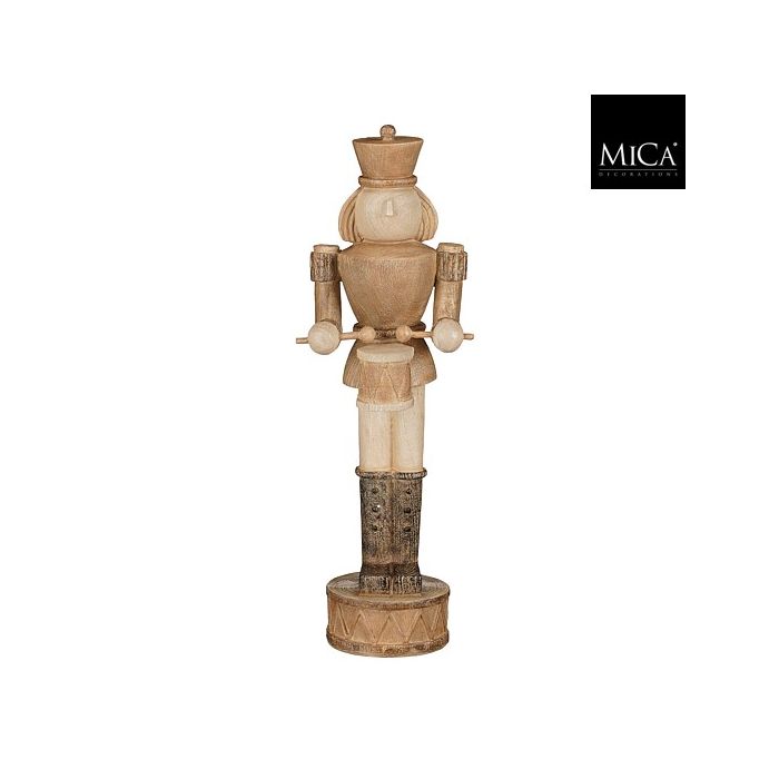 Barna dobos diótörő figura, hossz: 13; szélesség: 10,5; magasság: 37 cm