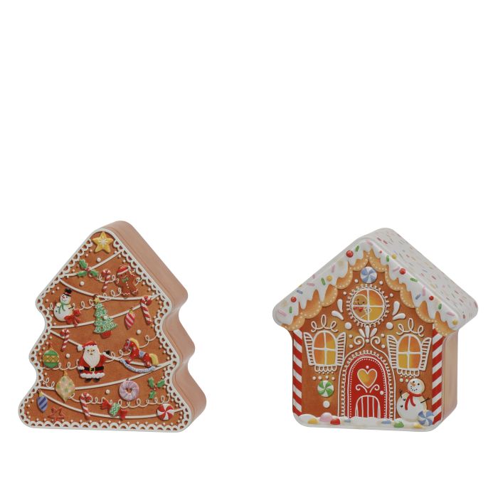 Terrakottaszínű házikós fém tárolódoboz, hossz: 14 cm; szélesség: 12,2 cm; magasság: 6,2 cm, több változatban