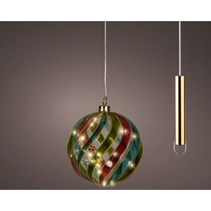 Színes gömbdekoráció melegfehér micro LED-del, többszínű, Ø 14 cm