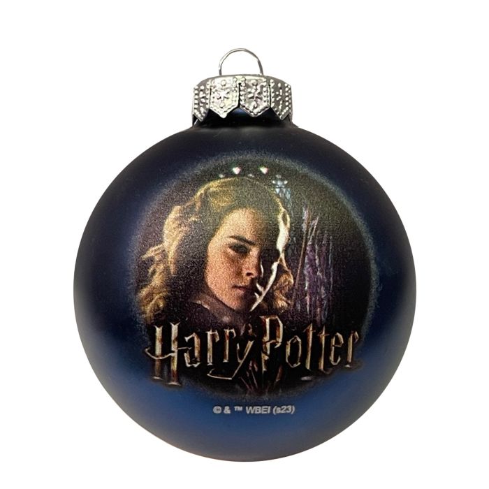 Kék üveg karácsonyfadísz, Harry Potter – Hermione Granger, 8 cm