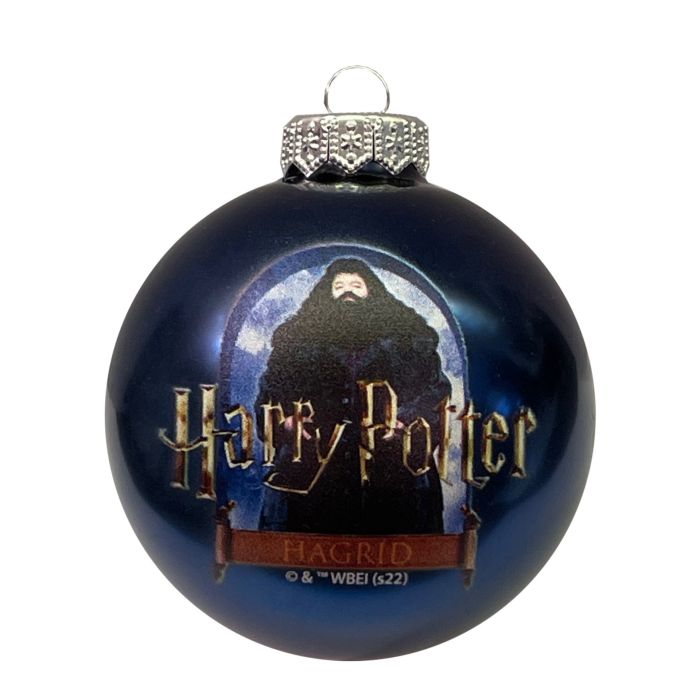 Kék üveg karácsonyfadísz, Harry Potter – Rubeus Hagrid, 8 cm