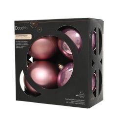 Rózsaszín színű műanyag gömbdíszek 4 darab 10 cm