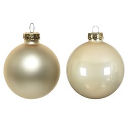 Üveg gömbdísz gyöngyház színben 20 darab, 6 cm