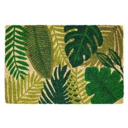 Hamat 147 Ruco Print 786 Green Leaves 15mm magas kókuszrost lábtörlő 40x60 cm