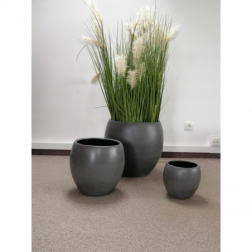 NDT Montreal 2-15DG dark grey set of 3 kerámia növénytartó szett