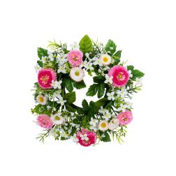 Bellis-Gypsophila koszorú rózsaszín 22 cm
