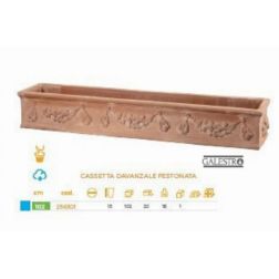 AnticoMestiere Cassetta Davanzale Festone agyag virágláda 102 cm
