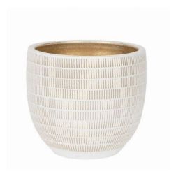NDT Le Havre H-01WG / White/Gold kerámia kaspó 14 cm