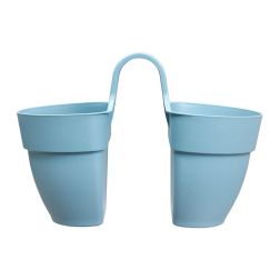 Elho Vibia Campana Flower Twin Vintage Blue műanyag növénytartó 21 cm