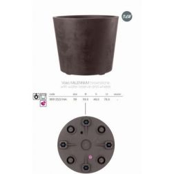 Deroma Vaso Millennium Brownst. Műanyag kaspó 59 cm