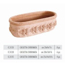 Terracotte Italia Cassetta Cordonata agyag virágláda 28 cm