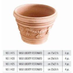 Terracotte Italia Vaso Liberty Festonato agyag cserép 15 cm