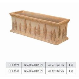 Terracotte Italia Cassetta Cipressi agyag virágláda 27 cm