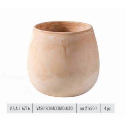 Terracotte Italia Vaso Schiacciatto Alto agyag cserép 21 cm