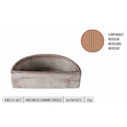 Terracotte Italia Vaso Mezzo Cilindro Etrusco agyag cserép 24 cm