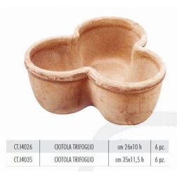 Terracotte Italia Ciotola Trifoglio agyag cserép 35 cm