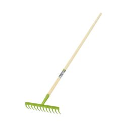 Gereblye 12 fokú fa nyéllel zöld, 130 cm