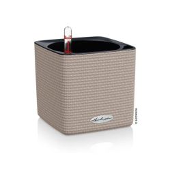 Lechuza CUBE Color Sand Brown műanyag növénytartó 14 cm