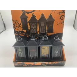 Halloween lámpás LED-fénnyel, 13x5x5 cm, több változatban