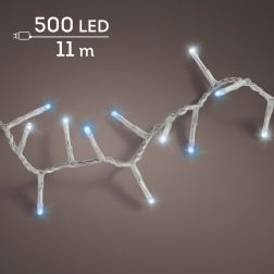 LED kompakt fényfüzér 500 égővel , 8 funkcióval és csillogó fényeffekttel, 11 m