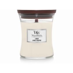 WoodWick Linen közepes illatgyertya