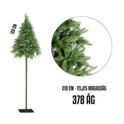 Zöld magasszárú műfenyő 378 ággal, 120/210 cm