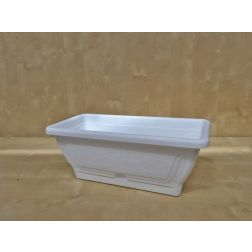 Il-pe fehér virágláda tálcával, 40 cm
