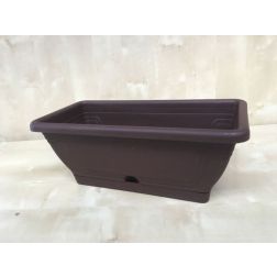 Il-pe sötétbarna virágláda tálcával, 40 cm