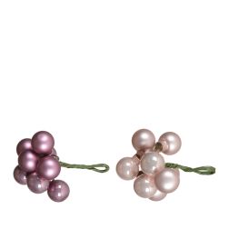 Mini üveg gömbdíszek rózsaszín színekben 10 darab, 2 cm