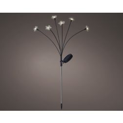 Napelemes műanyag lámpa, fekete, meleg fehér fénnyel, 70 cm