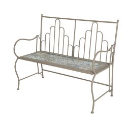 Kerti pad vasb&oacute;l mozaik mint&aacute;val Toulouse, 110x44x91 cm