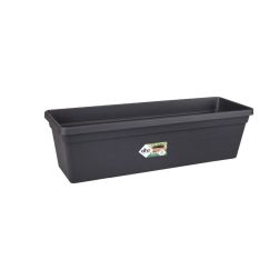 Elho Green Basics Trough Living Black műanyag virágláda 50 cm