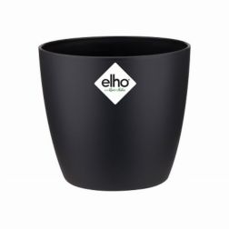 Elho Brussels Round Mini Living Black műanyag növénytartó 12,5 cm