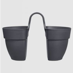 Elho Vibia Campana Flower Twin Anthracite műanyag növénytartó 21 cm