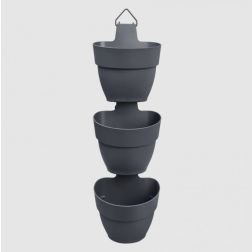 Elho Vibia Campana Vertical Forest Anthracite 3 darabos függő kaspószett 20,7 × 17,1 × 29,7 cm / elem