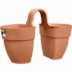 Elho Vibia Campana Flower Twin Terra műanyag növénytartó 21 cm