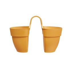 Elho Vibia Campana Flower Twin Honey Yellow műanyag növénytartó 21 cm