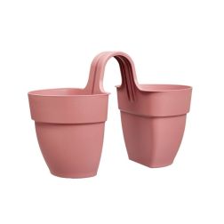Elho Vibia Campana Flower Twin Dusty Pink műanyag növénytartó 21 cm