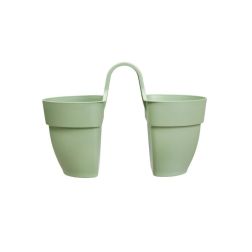 Elho Vibia Campana Flower Twin Pistachio Green műanyag növénytartó 21 cm