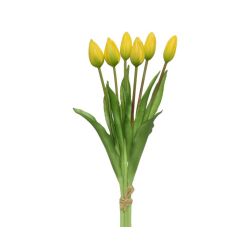 Bimbós tulipán művirág sárga színben, 10x40 cm