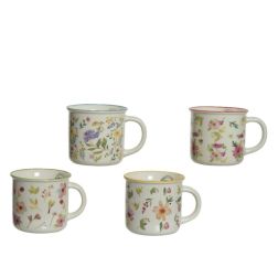Virágmintás porcelán bögre, több változatban, 12,5x11,5x10,5 cm