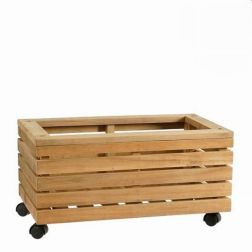 Mica Glenwood téglalap alakú virágtartó barna kerekekkel 60 x 35 x 30 cm