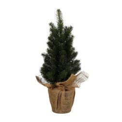 zöld műfenyő zsákba rejtett talppal 45 cm magas