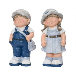 Kerti fiú vagy lány figura műanyag, két változatban